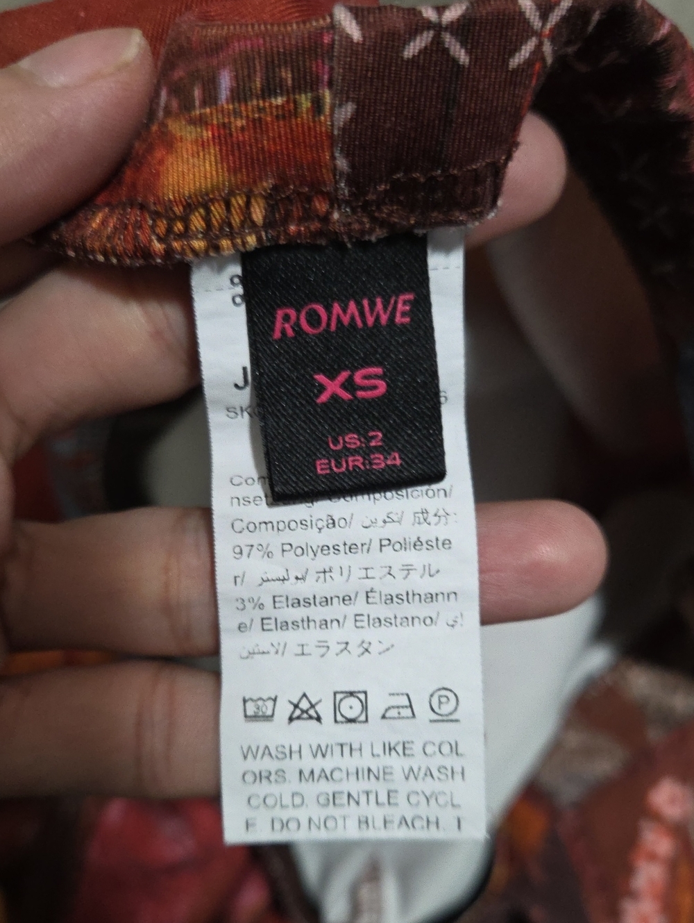 ROMWE Rust Multi Patchwork Flare Pants - Picture 5 of 6